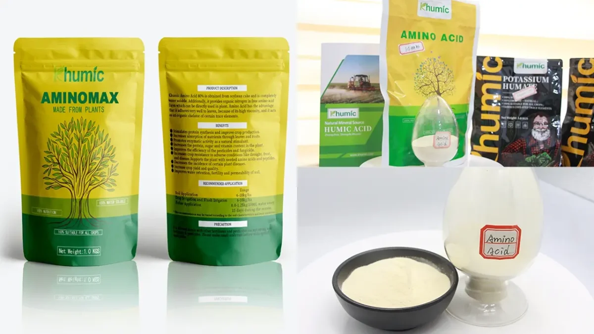 High-purity organic amino acid fertilizer for rapid nutrient delivery and crop growth - KHUMIC GROUP
