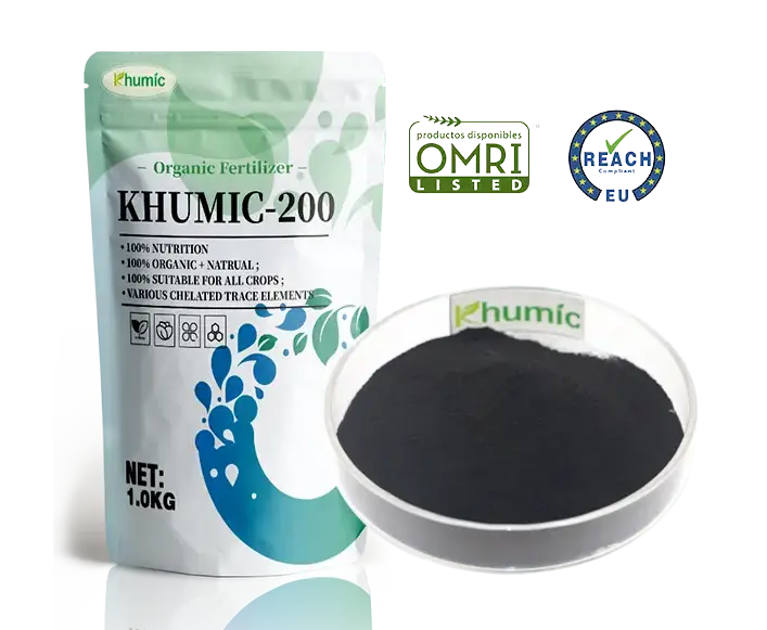 KHUMIC-200: Available in 100% water soluble potassium humate powder and premium shiny flake