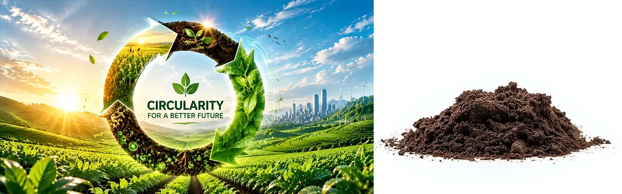 2026 Sustainable agriculture trends showing organic fertilizer cycle for carbon-smart farming and soil health - KHUMIC GROUP